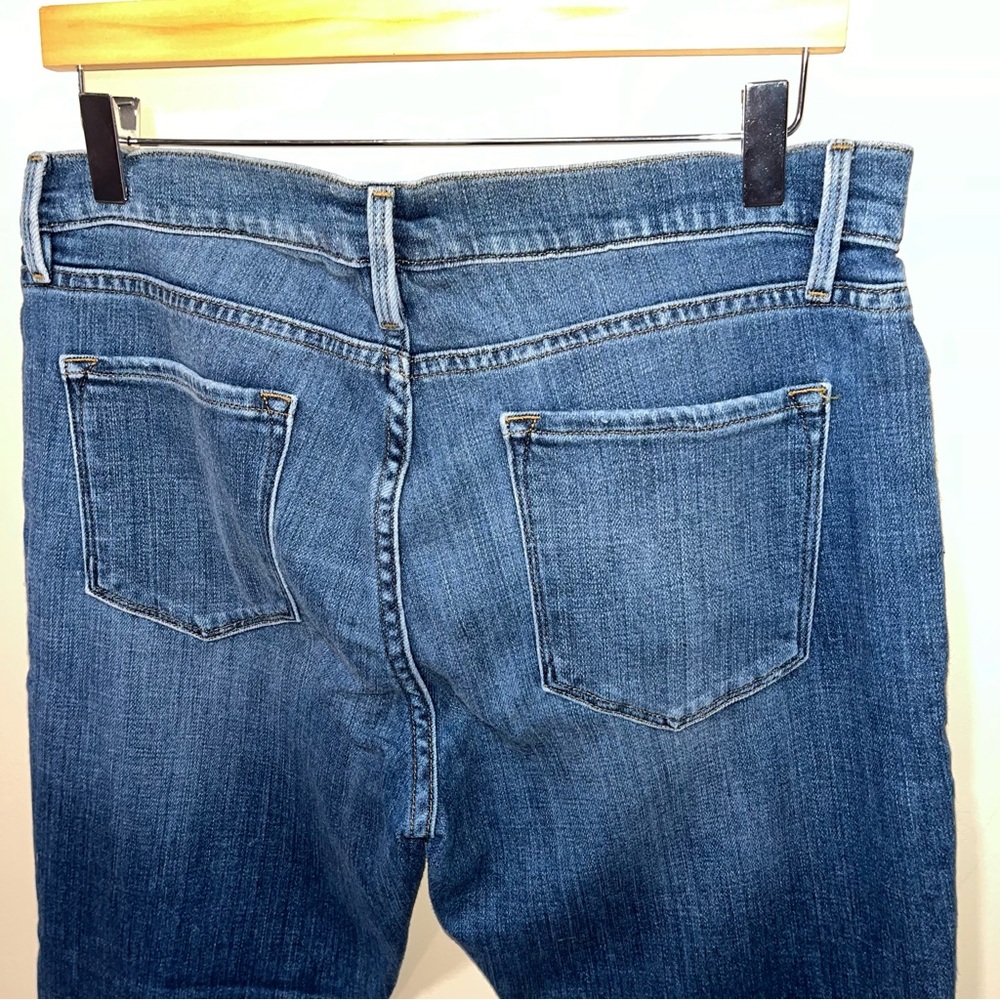 Frame Denim Raw Hem Cropped Dark Blue Jeans - Picture 5 of 9